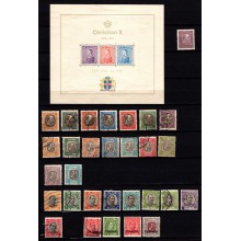 Lot med forskellige frimærker og miniark fra Island.